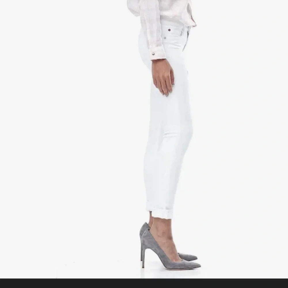 Hudson Jeans Tally Crop white jeans rolled cuffs‎ skinny Sz 26